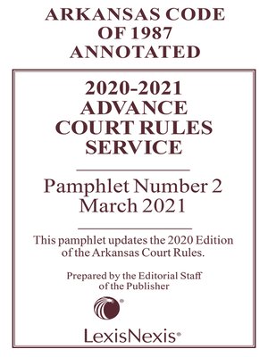 cover image of Arkansas Advance Court Rules Service